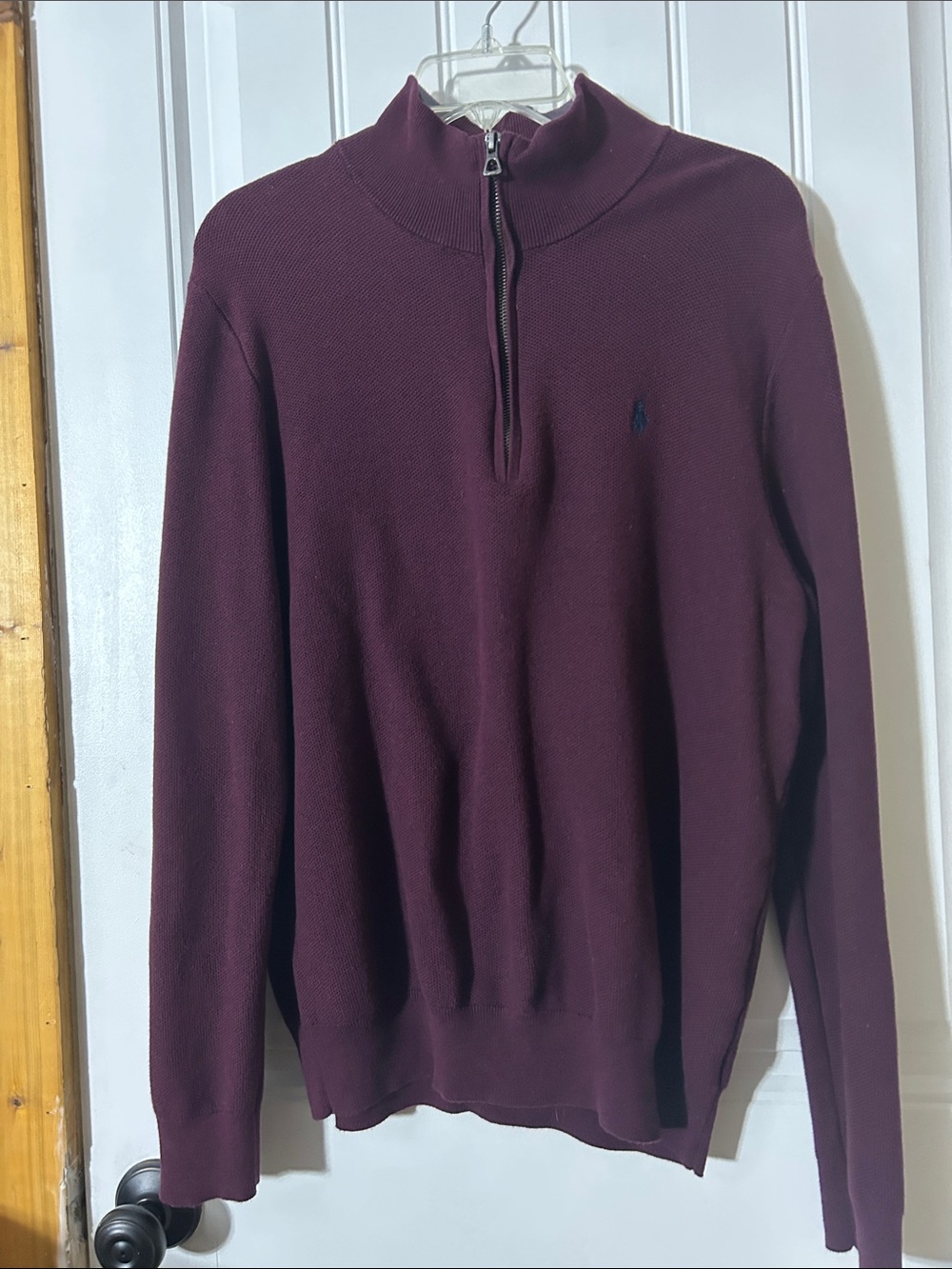 Polo by Ralph Lauren Men's Quarter-Zip Sweater in Burgundy